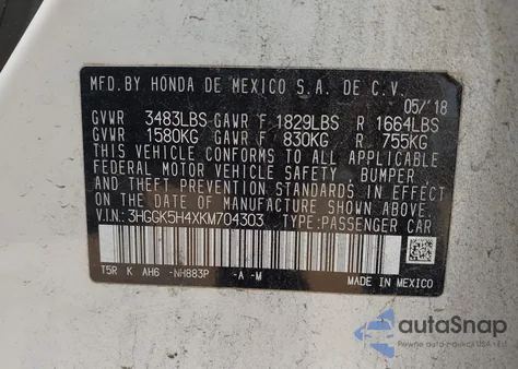 2019 Honda Fit Lx from USA, damaged, VIN 3HGGK5H4XKM704303
